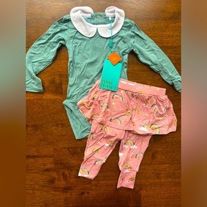 *sold* BNWT posh peanut long sleeve Peterpan bodysuit and pants, Shay